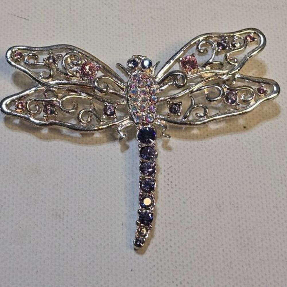 Treska Jeweled Dragonfly Broach Brooch - Picture 1 of 8